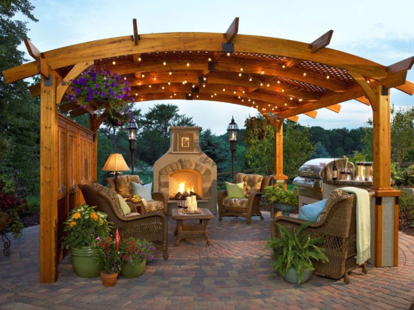 A pergola is perfect to create a shaded area. Source: HGTV